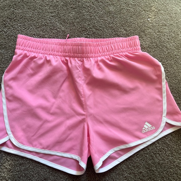Pink Adidas workout shorts Size L Girls - Picture 1 of 5